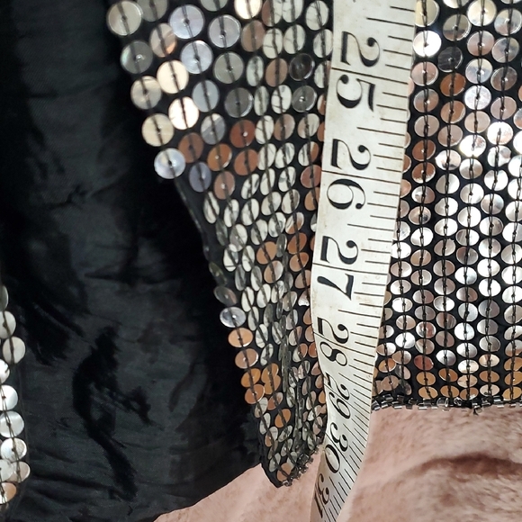 Sequin Midi Skirt with Black and Silver Accents - Picture 10 of 10